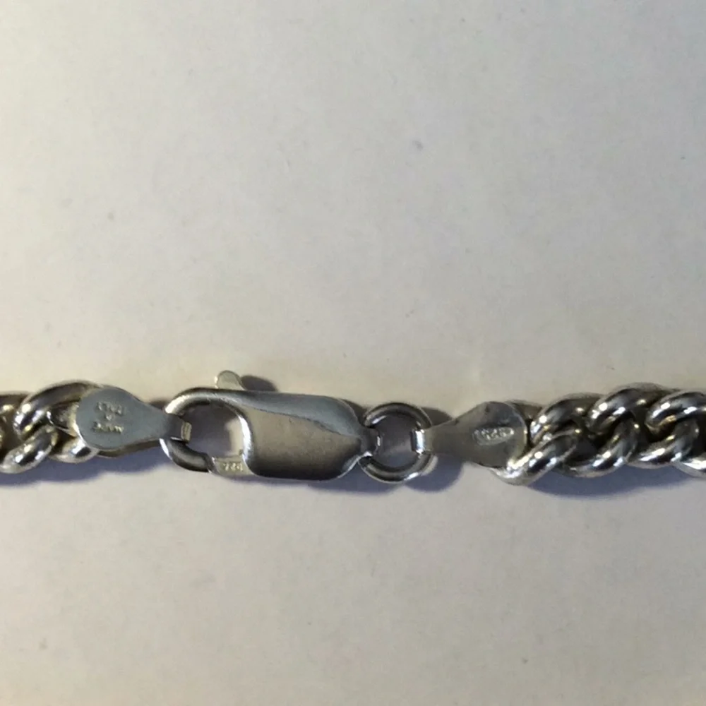 Sterling Silver Curb Chain Bracelet Italy